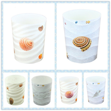 Sea Shells Design Round Plastic Waste Bin (FF-5224)